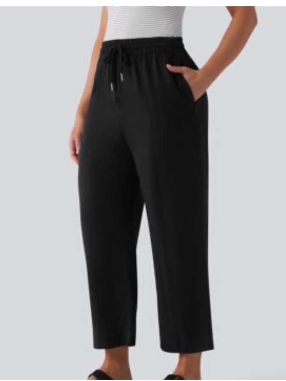 HALARA NWT High-Waisted Drawstring Casual Pants with Pockets